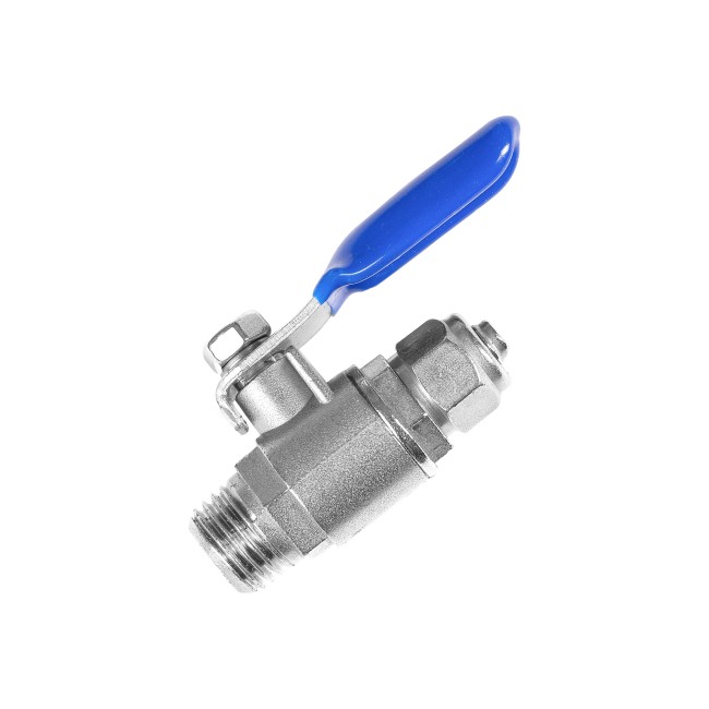 Кран шаровый НР 1/4" с зажимной гайкой