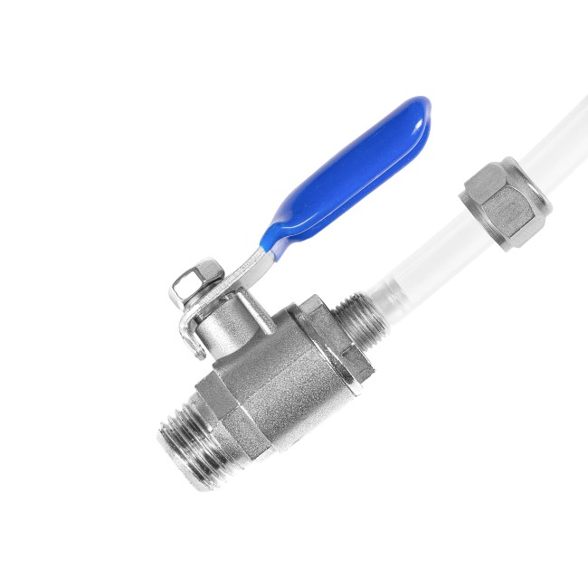 Кран шаровый НР 1/4" с зажимной гайкой