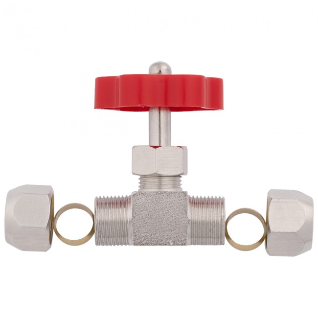 Кран игольчатый под трубку 10 мм.