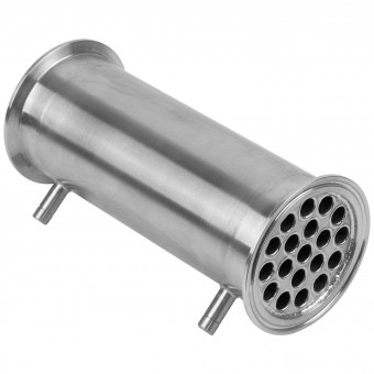 Холодильник кожухотрубный 200 мм. CLAMP 3,0" AISI штуцер 10 мм.