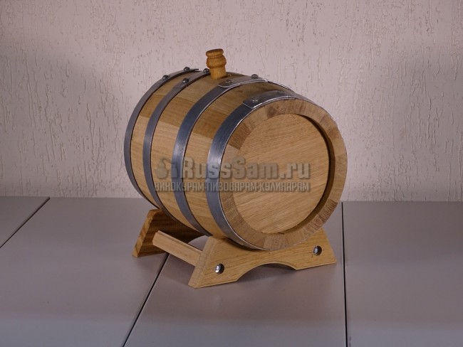 Дубовая бочка 5 л. "Профи" на подставке 