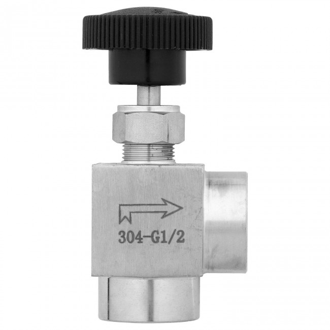 Кран игольчатый угловой ВР-ВР 1/2" нерж. Кран игольчатый угловой ВР-ВР 1/2" нерж.